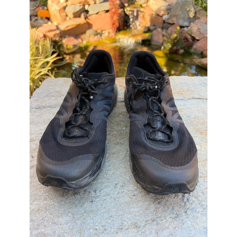 Salomon Sense Ride 4 Mens 12 Black Trail Running Shoes 412938 SensiFit Contagrip